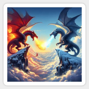 Dragon fire versus Dragon ice Sticker